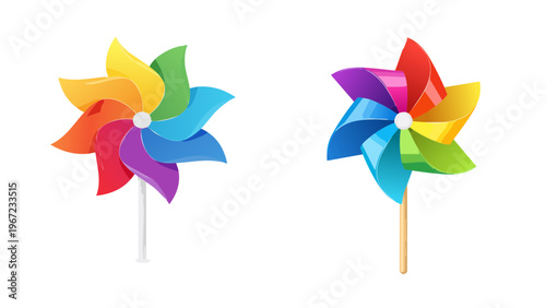 Colorful pinwheel on a transparent background.