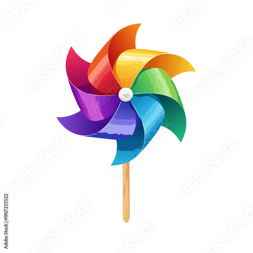 Colorful pinwheel on a transparent background.