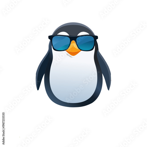 Penguin in the sunglass on a transparent background.