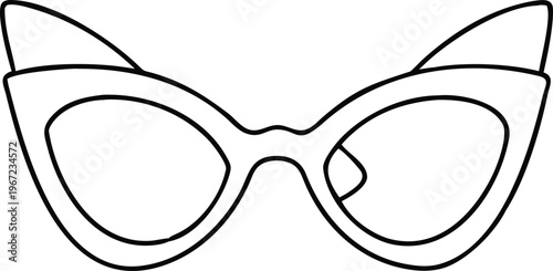 Elegant Cat Eye Sunglasses Outline Graphic for Vintage Fashion and Retro Style Accessories