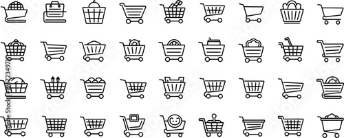 Collection of diverse black and white chinese calligraphy characters