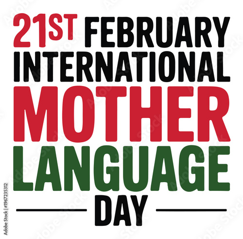 International Mother Language Day February 21st Vector on a White Background