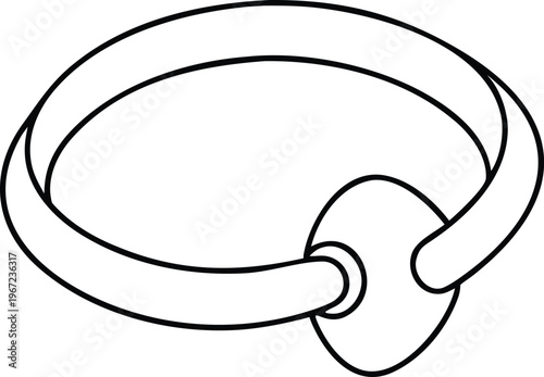 Elegant Line Art Ring Featuring a Stylish Oval Shaped Gemstone Outline Design