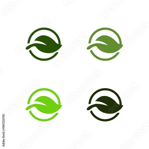 Circle leaf nature vector logo template designCircle leaf nature vector logo template design