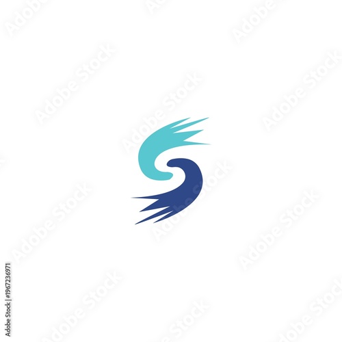 Swoosh s letter logo template design