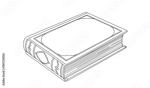 Quran holy book islamic religion outline vector illustration