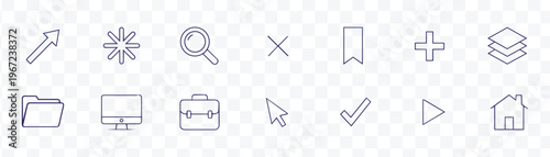 Essential Line Art Icons Set Business, Web, App UI UX and Technology Vector Pack