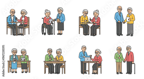 International tea day illustration with teapot cup and botanical elements