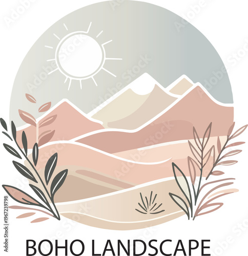 Abstract summer floral logo icon vector .