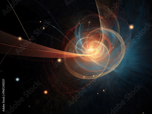 Cosmic Swirl: Abstract Celestial Galaxy Nebula Space Art with Vibrant Color Palette