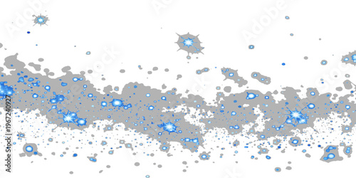 Abstract blue watercolor background with artistic ink splashes and liquid paint splatters on a textured paper pattern featuring a grunge vector design