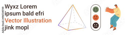 Emotional analysis, decision-making, teamwork, personal growth, creativity, emotion tracking. Pyramid shape, traffic light with expressions human in movement. Emotional analysis and decision-making