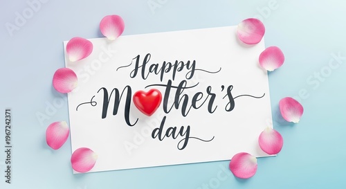 Happy mother s day card with pink petals a heartfelt celebration of moms and motherhood