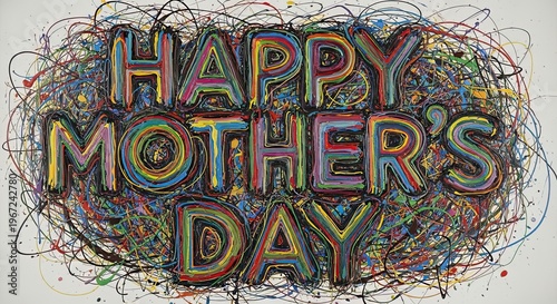 Happy mother s day abstract art colorful typography celebrating moms maternal love a heartfelt greeting