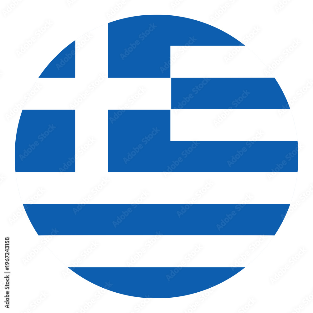 Obraz premium Greece Flag in Circle Shape