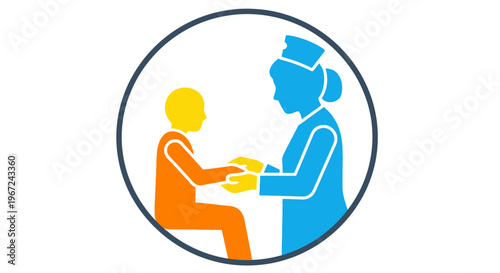 Healthcare professional treating a patient.