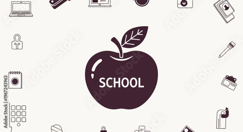 School Apple Logo Education Symbol.