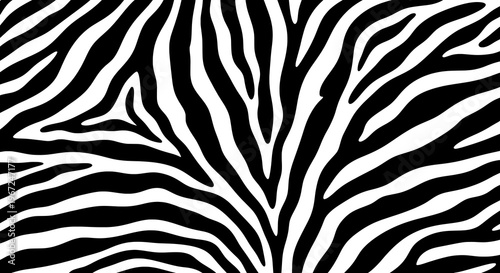 A Close-Up View of a Zebra's Black and White Striped Pattern