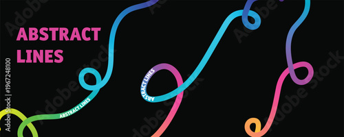 Vibrant abstract lines a neon inspired digital art composition