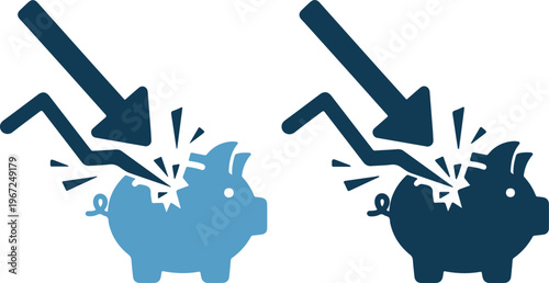 Blue piggy banks getting hit by arrows with explosions