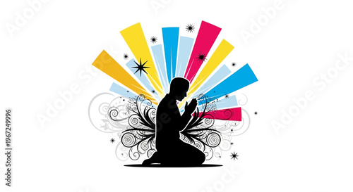 Silhouette of a praying woman.