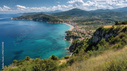 Wallpaper Mural Scenic coastal town on a cliff. Torontodigital.ca