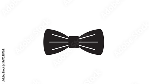 Bow tie icon with simple lines for a classic and elegant look, perfect for formal events and stylish outfits.