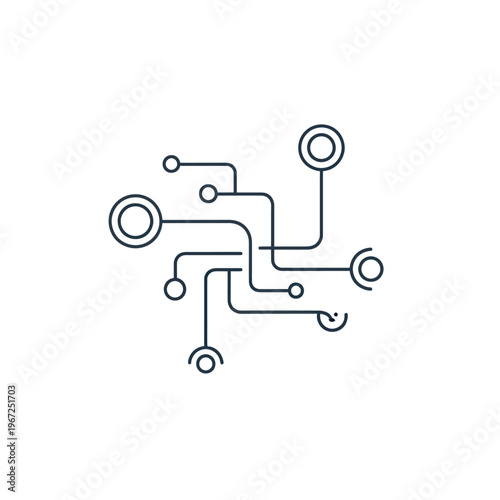 Abstract circuit board connections representing technology and data flow.