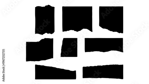 shape, Square torn paper shape. Headline, calligraphy border, isolated grunge header background. Rough edge square frame.