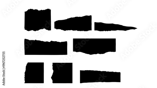 shape, Square torn paper shape. Headline, calligraphy border, isolated grunge header background. Rough edge square frame.