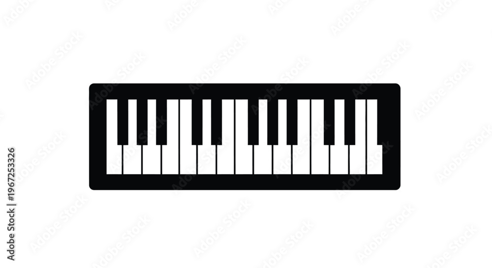 Fototapeta premium A simple black keyboard illustration with a distinct silhouette