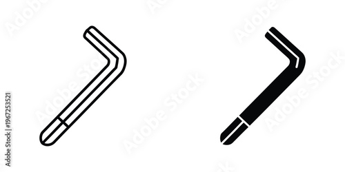 Two different styles of corner brackets or connectors in black and white