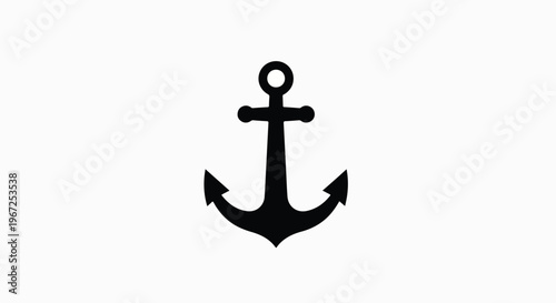 Simple black anchor silhouette icon on a white background, representing maritime, nautical, and sea themes.
