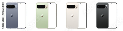 Google Pixel 10 Pro XL highlighting the triple camera. Realistic vector illustration.