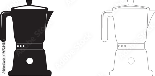 Geyser Coffee Maker inretro style. Flat vector icon.