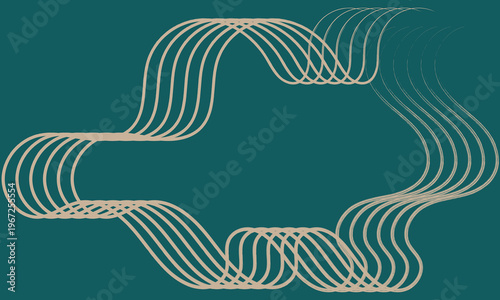 Abstract line wave pattern on deep teal background with flowing curves