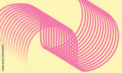 Vibrant pink dynamic curved lines abstract graphic artwork