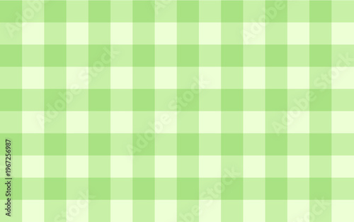 Light green gingham pattern vector, seamless picnic tablecloth texture, pastel lime checkered background for spring and summer designs