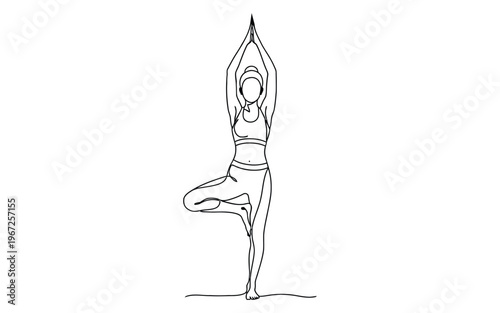 A Woman In A Yoga Pose With One Leg Bent