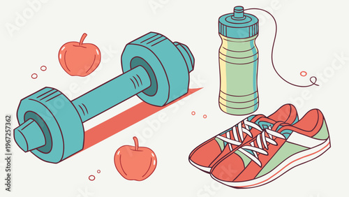 set of fitness icons