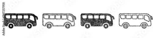 Sketch tour bus icon design set