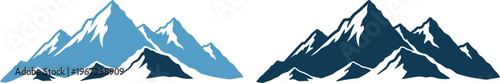 Mountain range silhouettes in different shades