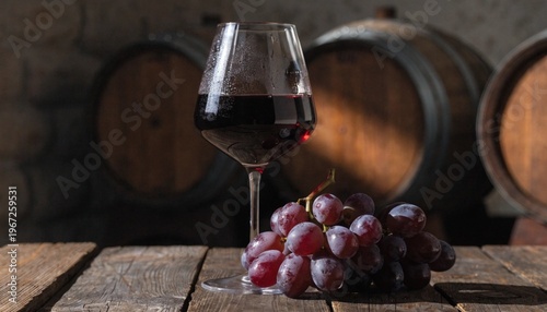 red wine and grapes