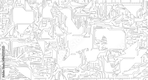 Intricate abstract black and white sketch a dense urban landscape impression