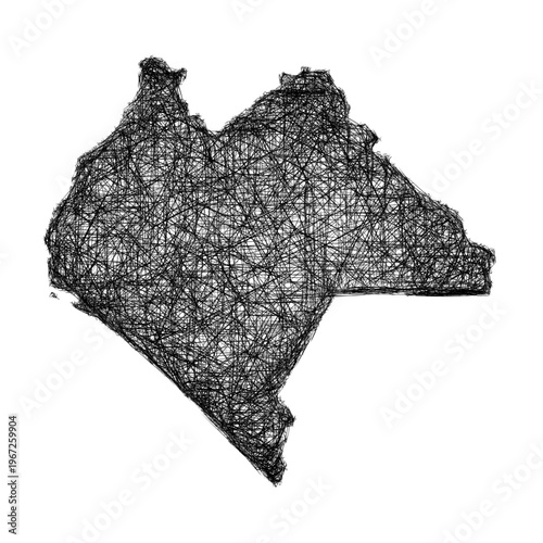 Sketch Chiapas outline map design