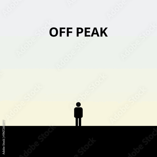 Off Peak Solitude and Reflection in Minimalist Landscape.