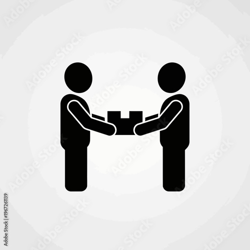 People Exchanging a Box Delivery and Transfer.