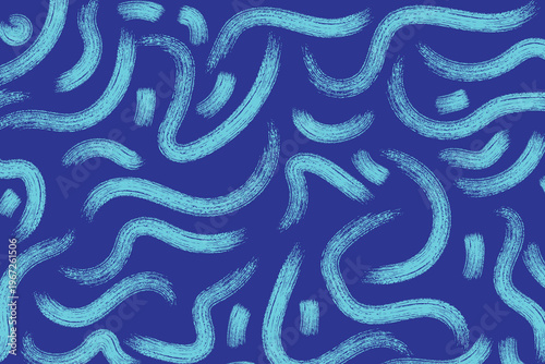 Abstract background featuring vibrant cyan wavy lines scattered across a deep violet backdrop.