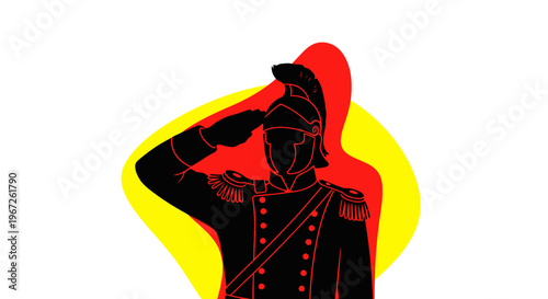 Soldier in Military Uniform Saluting.