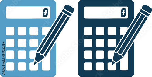Two calculators with pencils on them for business and finance calculations